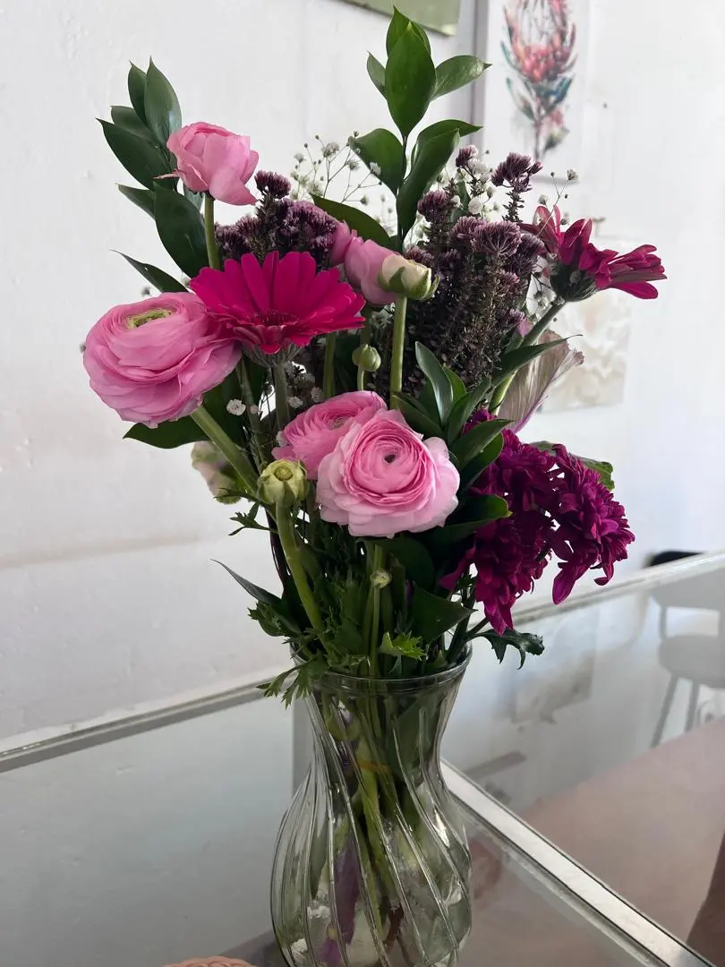 Blush & Magenta Elegance Glass Vase